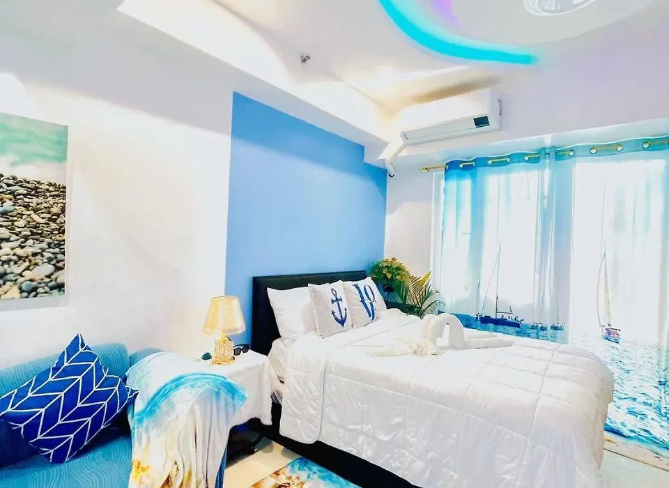 Ocean Theme Navy Blue Deluxe Suite With Ps4 And Balcony Overlooking Manila Bay And Manila Zoo Plus Near Manila Yacht Club And Star City-1